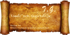 Tomásch Gusztáv névjegykártya